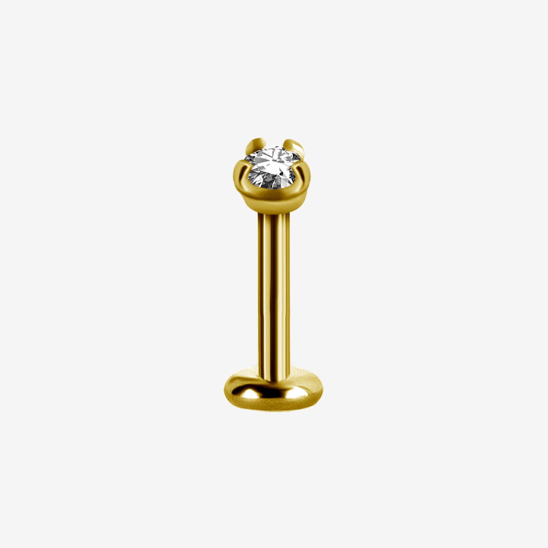 Piranha Labret Round Crystal Steel Zirconline - 2055-LAB-ROUND