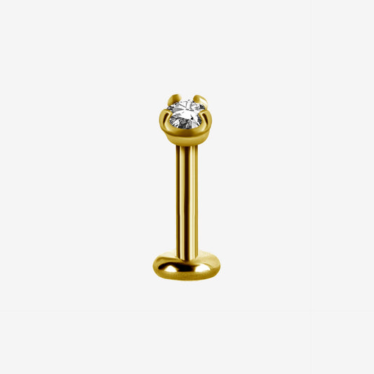 Piranha Labret Round Crystal Steel Zirconline - 2055-LAB-ROUND