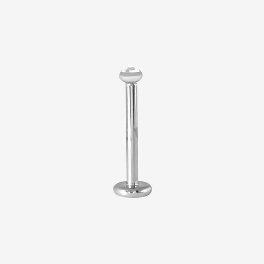 Piranha Labret Crystal Internal Thread Steel Basicline - 2055-LPLA-CRY