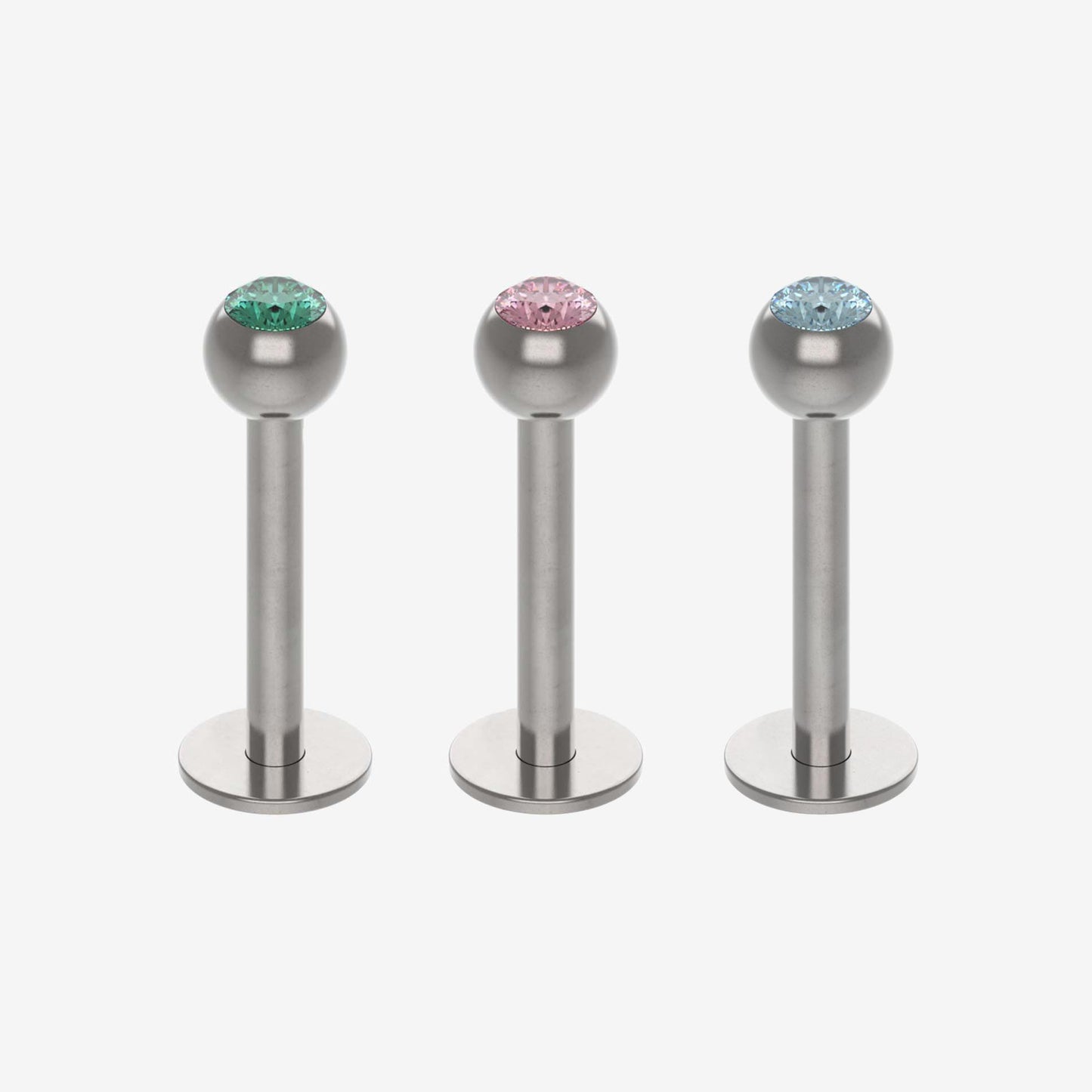 Piranha Labret 316L Surgical Steel with Stone - 2055-PLAB-ACOP