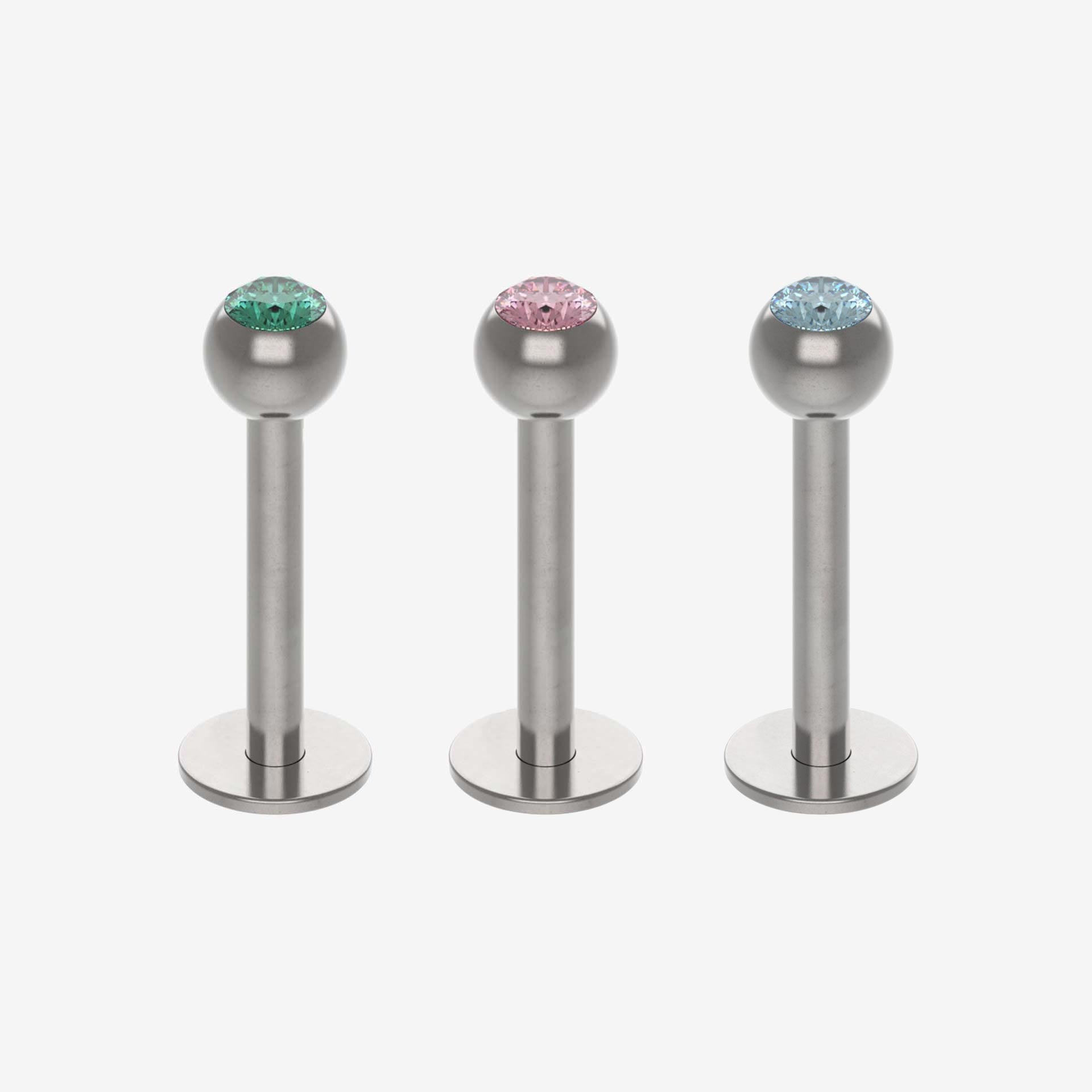 Piranha Labret 316L Surgical Steel with Stone - 2055-PLAB-ACOP