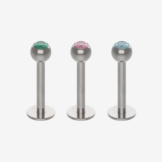 Piranha Labret 316L Surgical Steel with Stone - 2055-PLAB-ACOP