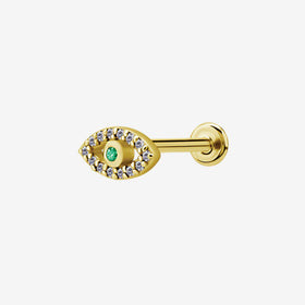 Piranha Labret Eye Shiny Steel Zirconline