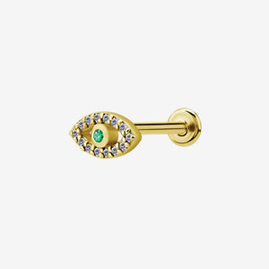 Piranha Labret Eye Shiny Steel Zirconline