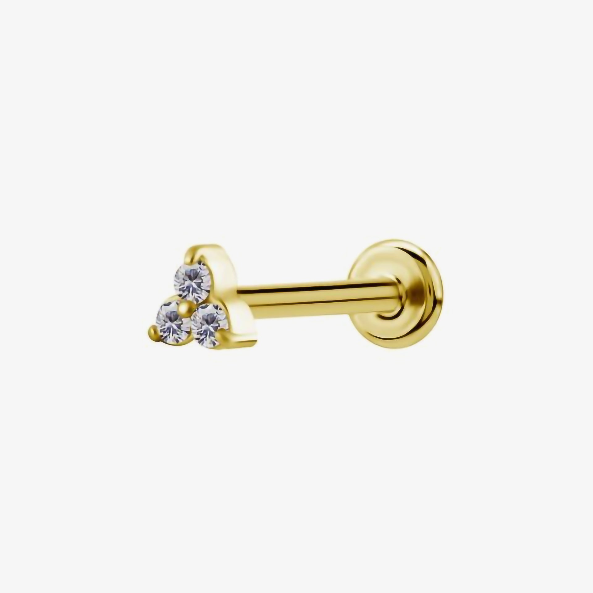 Piranha Labret Trinity Steel Zirconline - 2055-PLTRI-ST-ZIRC