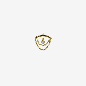 Piranha Vertical Helix Round Crystal Titan Zirconline