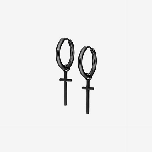Wildcat Hoop Basic Little Cross Hoops Surgical Steel 316L Blackline - 2059-123-007