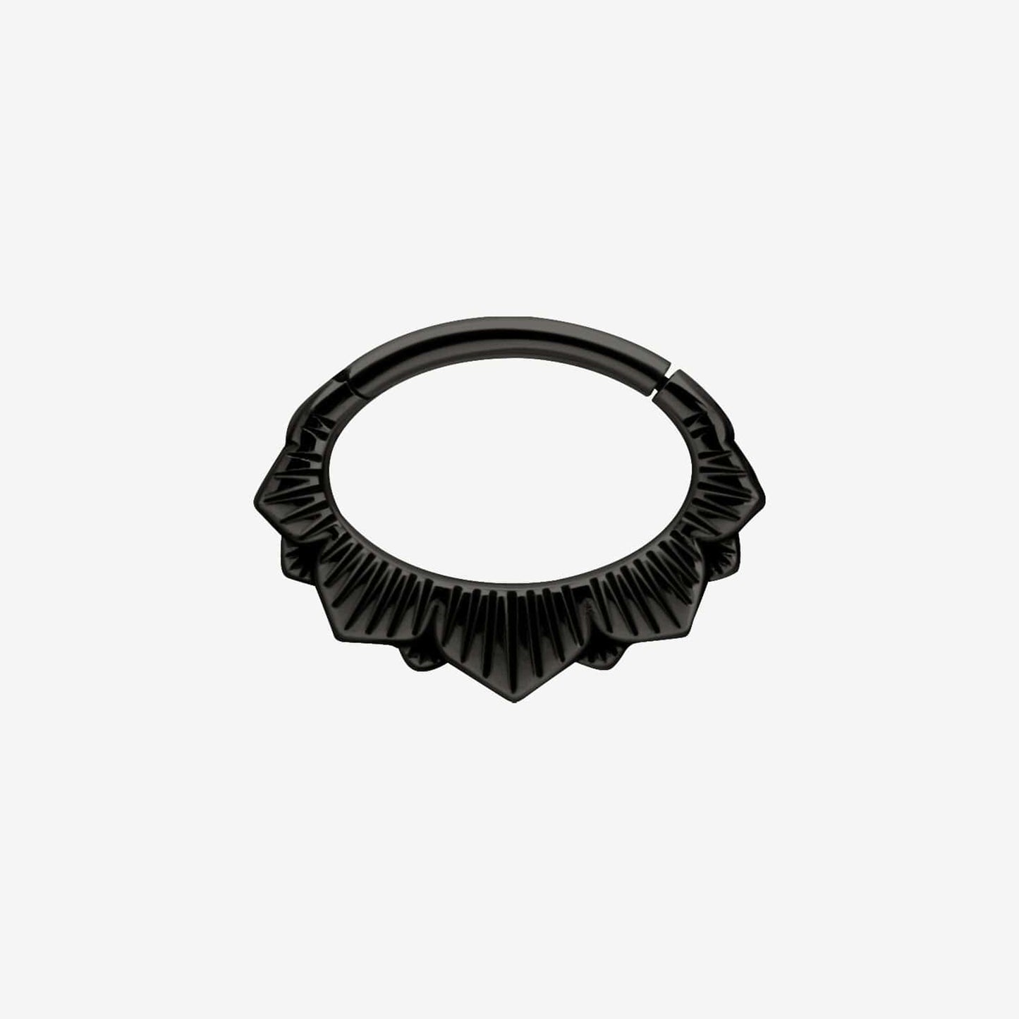 Wildcat Hoop Floral Hinged Clicker Surgical Steel 316L Blackline - 2059-127-004