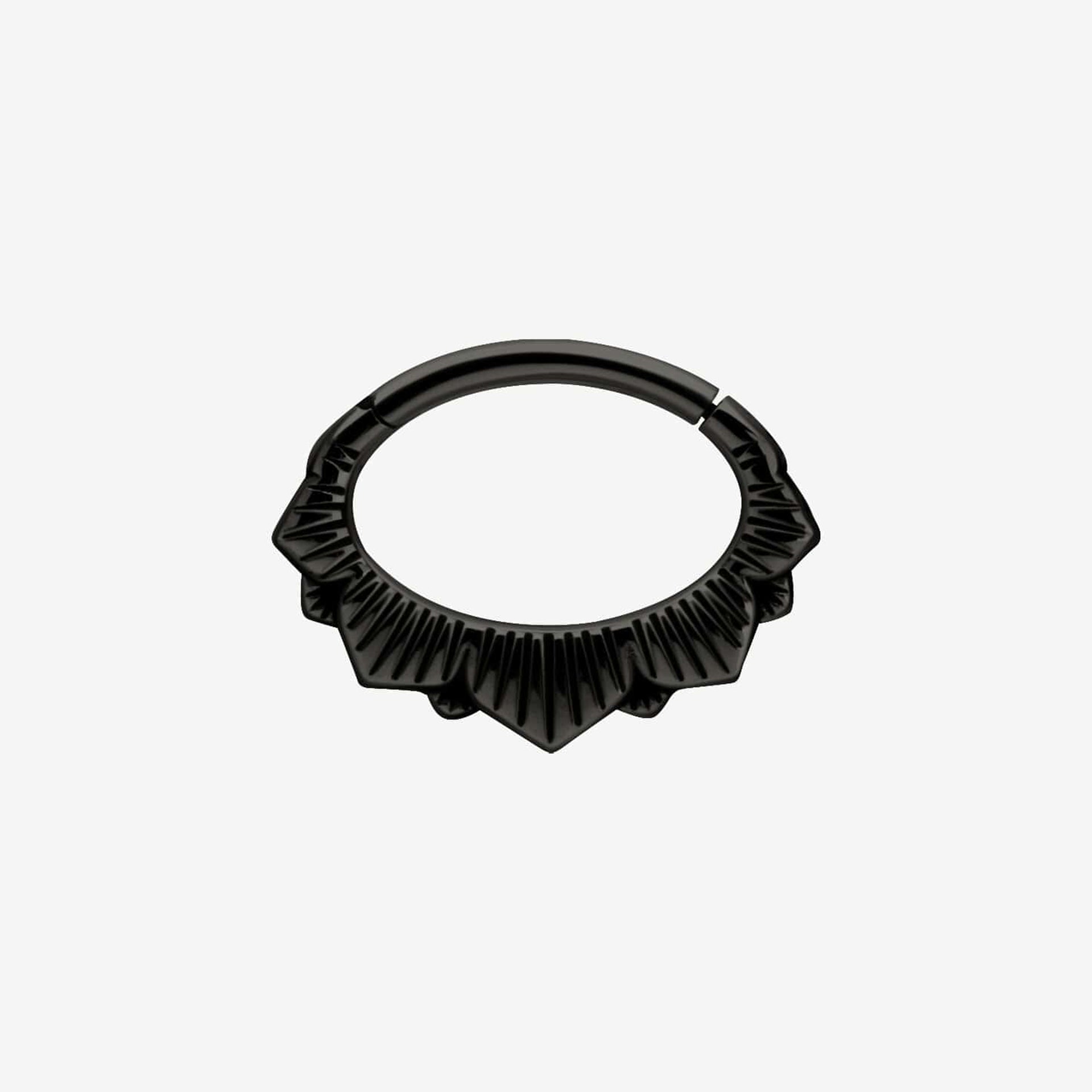 Wildcat Hoop Floral Hinged Clicker Surgical Steel 316L Blackline - 2059-127-004