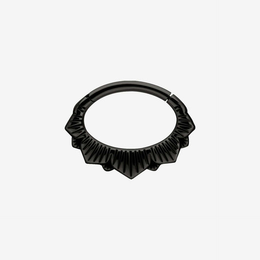 Wildcat Hoop Floral Hinged Clicker Surgical Steel 316L Blackline - 2059-127-004