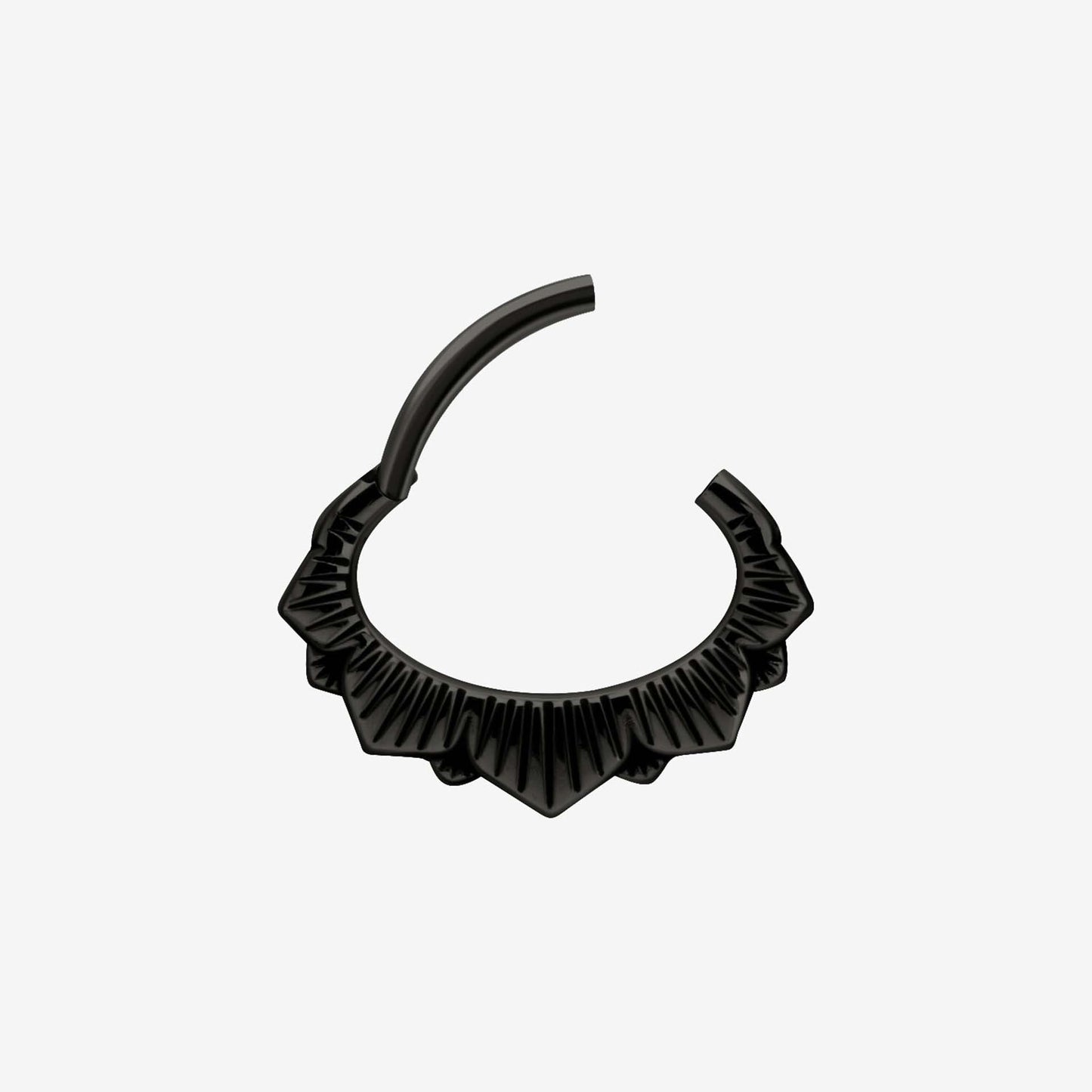 Wildcat Hoop Floral Hinged Clicker Surgical Steel 316L Blackline - 2059-127-004