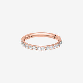 Wildcat Hoop Pave Setting Crystal Ring Surgical Steel 316L Roseline