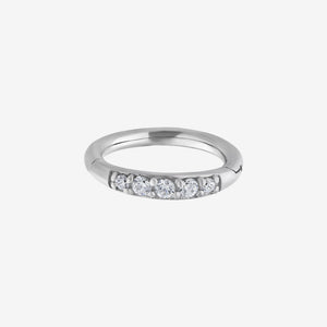 Wildcat Hoop Pave Setting Crystal Top Surgical Steel 316L Basicline