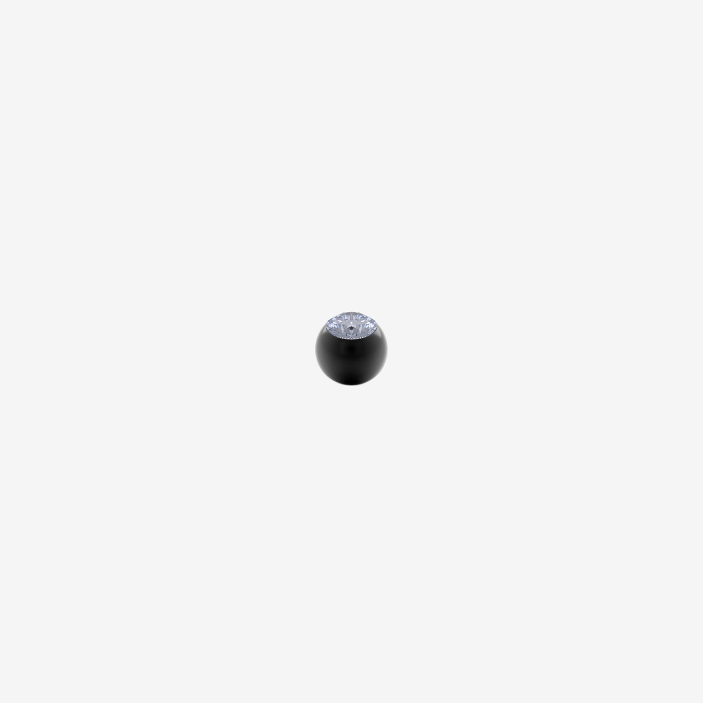 Piranha Ball Black Steel with Big Stone