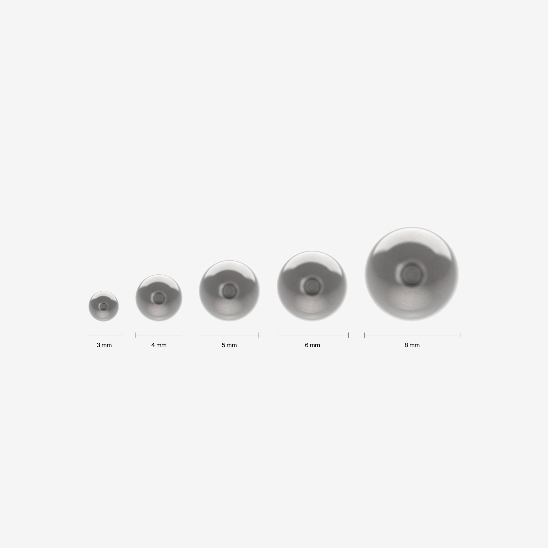Piranha Ball BCR Surgical Steel 316L - 2060-PBOB-CRAC