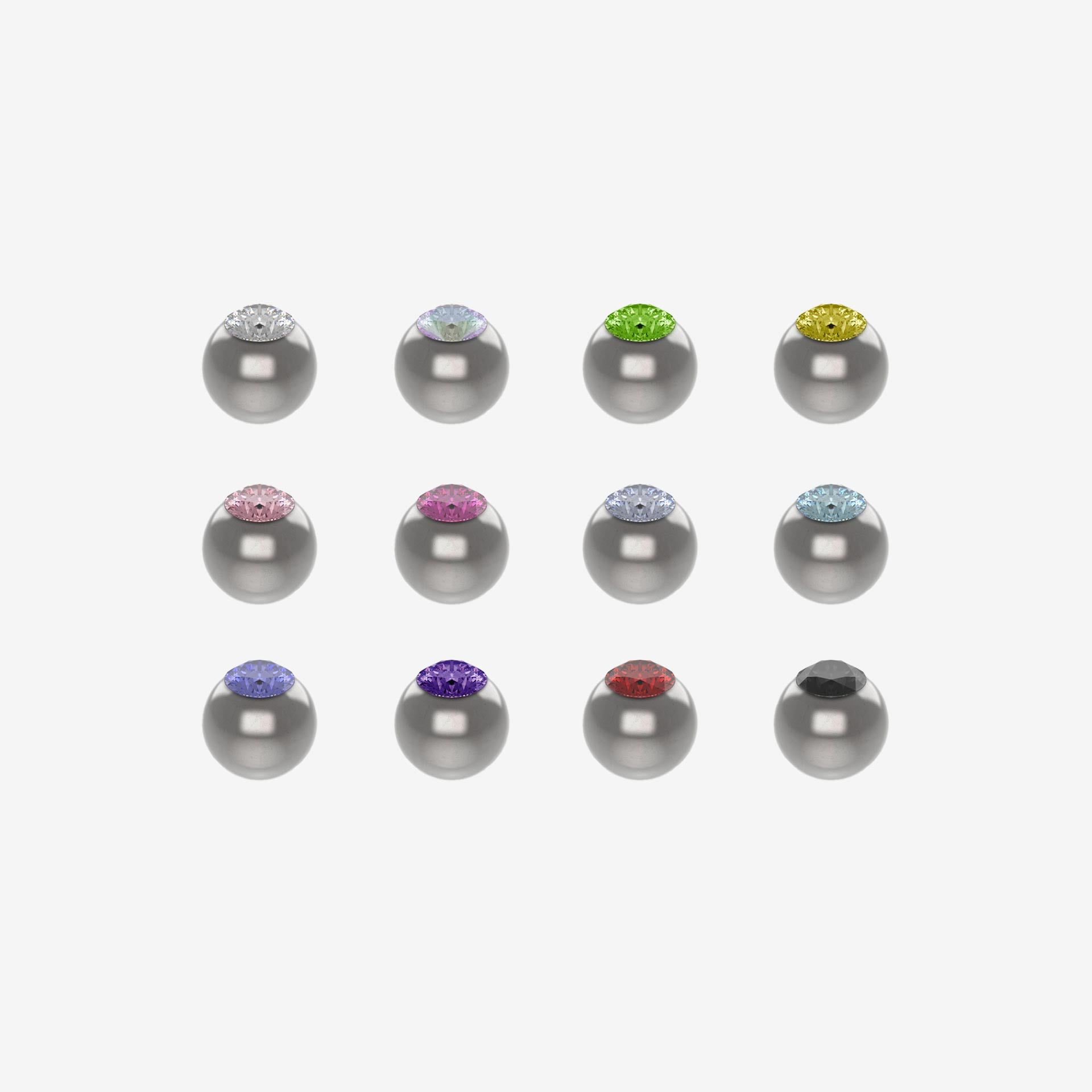 Piranha Ball Surgical Steel 316L with Stone - 2060-PIBO-ACOP