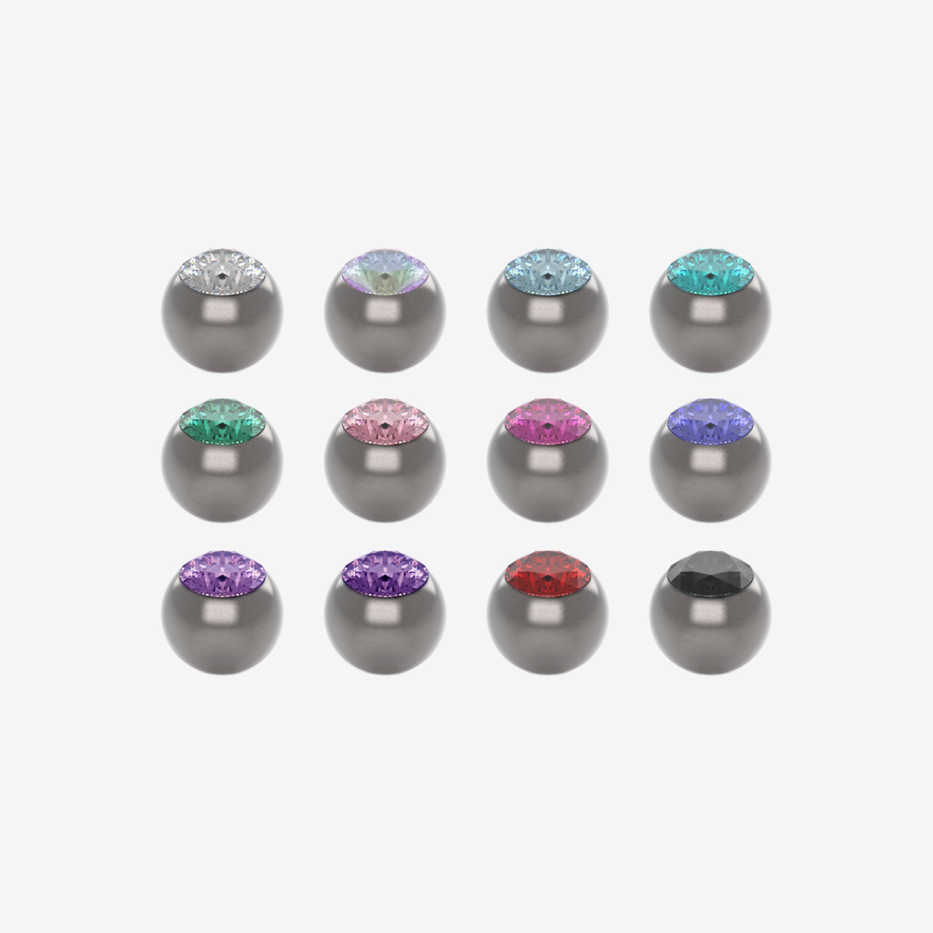 Piranha Ball 316L Surgical Steel with Big Stone - 2060-PIBO-ACPG