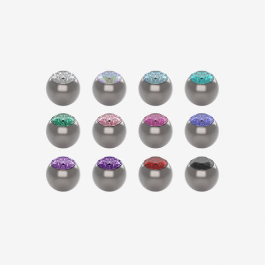 Piranha Ball 316L Surgical Steel with Big Stone - 2060-PIBO-ACPG