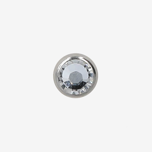 Piranha Ball Polished Titanium with Stone - 2060-PIBO-TITACPE