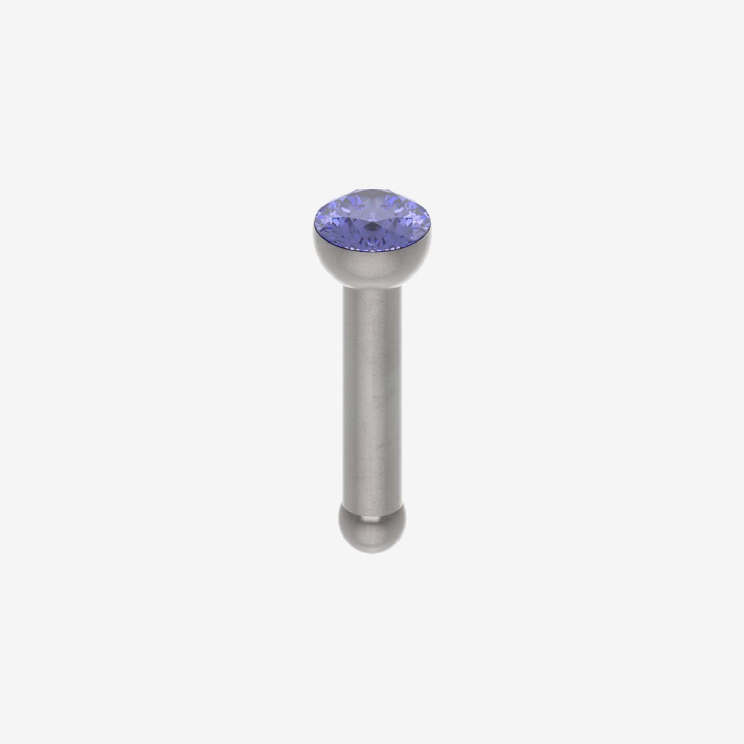 Piranha Nose Recto Surgical Steel 316L with Stone