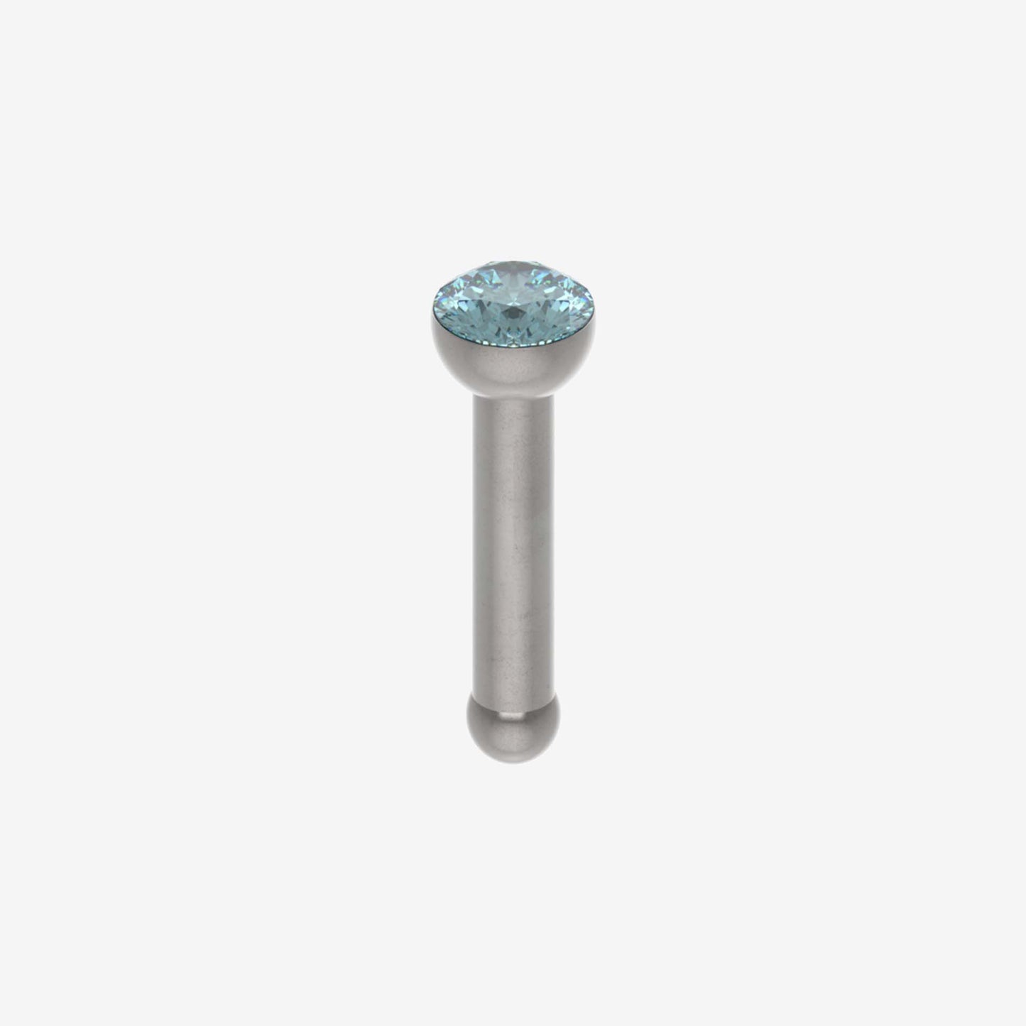 Piranha Nose Recto Surgical Steel 316L with Stone