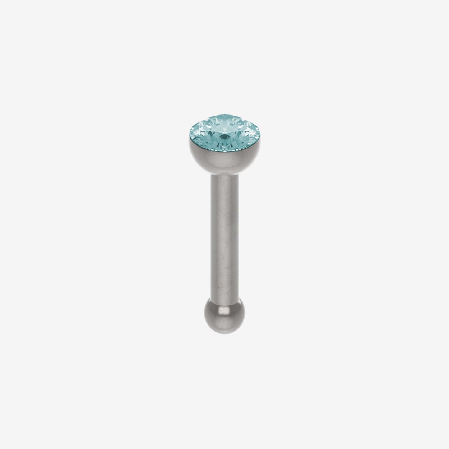 Piranha Nose Recto Surgical Steel 316L with Stone