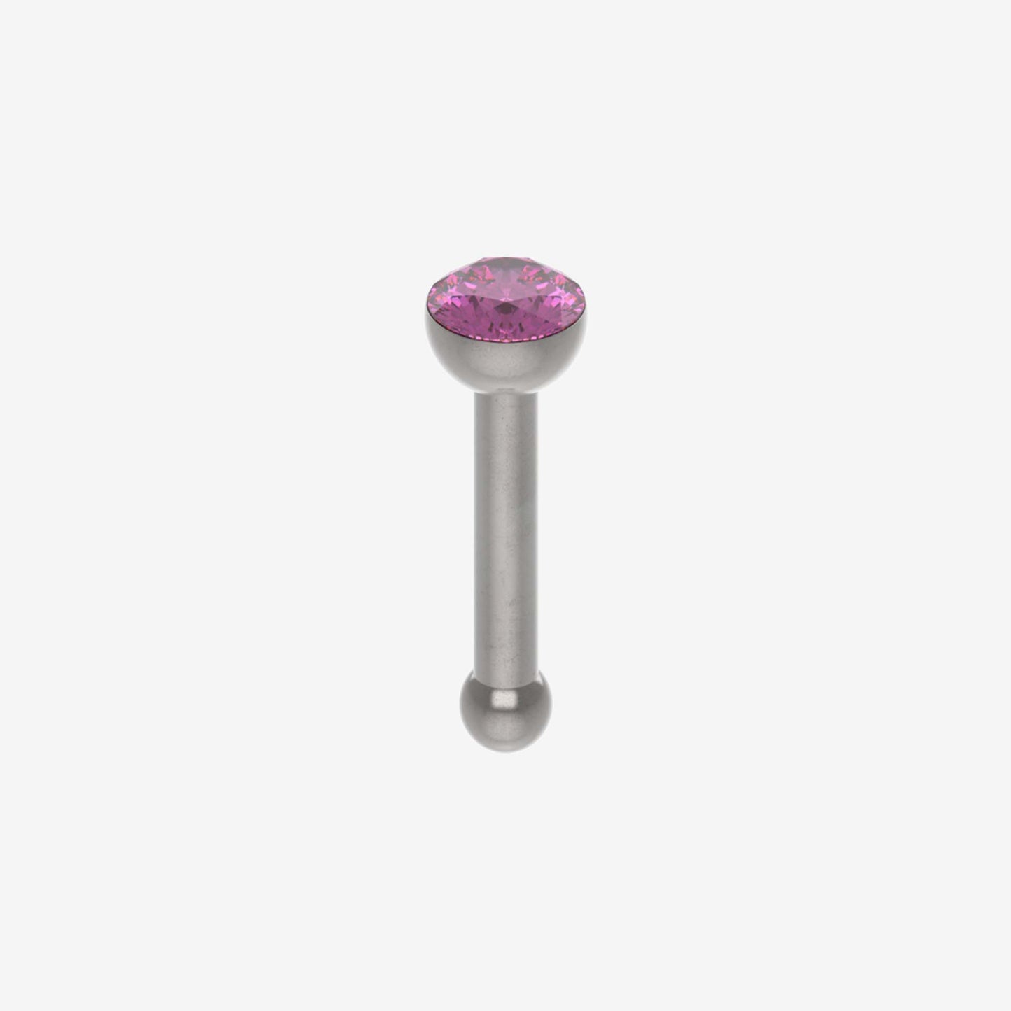 Piranha Nose Recto Surgical Steel 316L with Stone