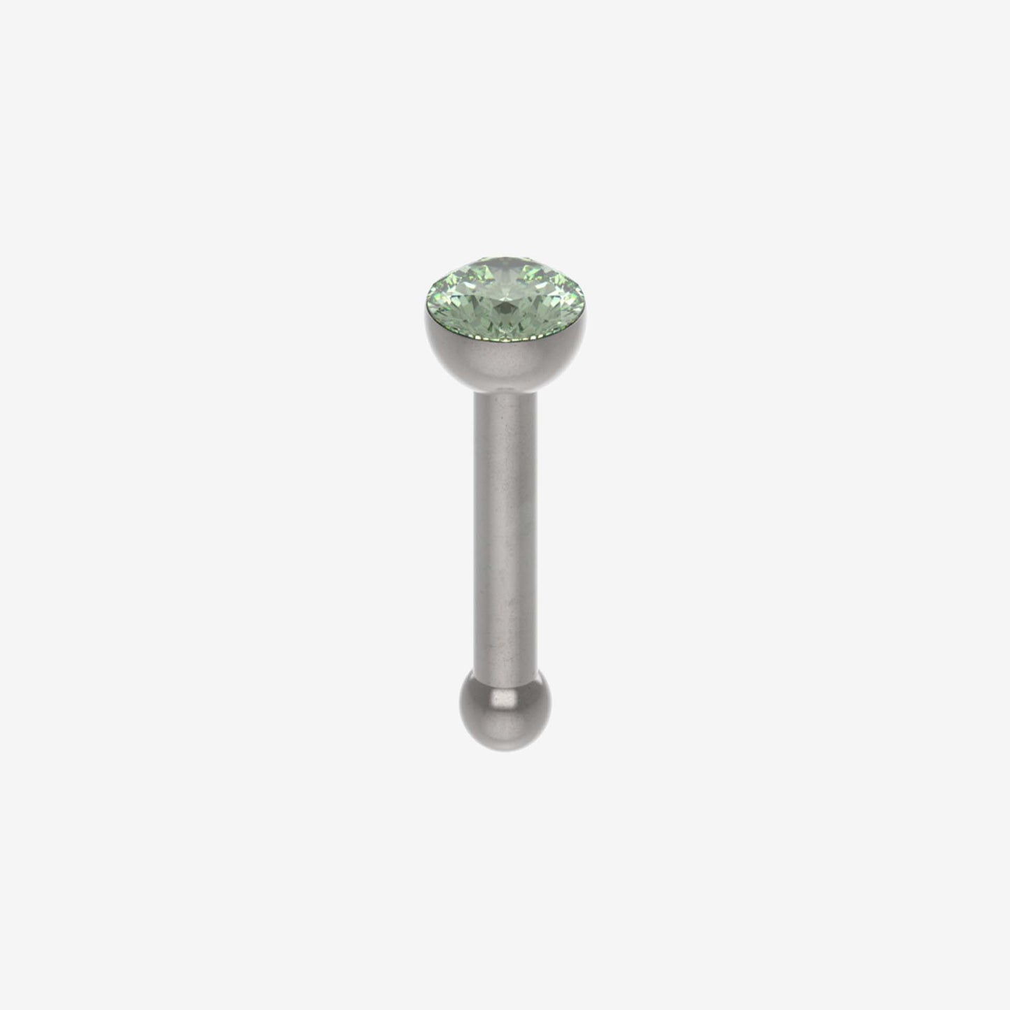 Piranha Nose Recto Surgical Steel 316L with Stone
