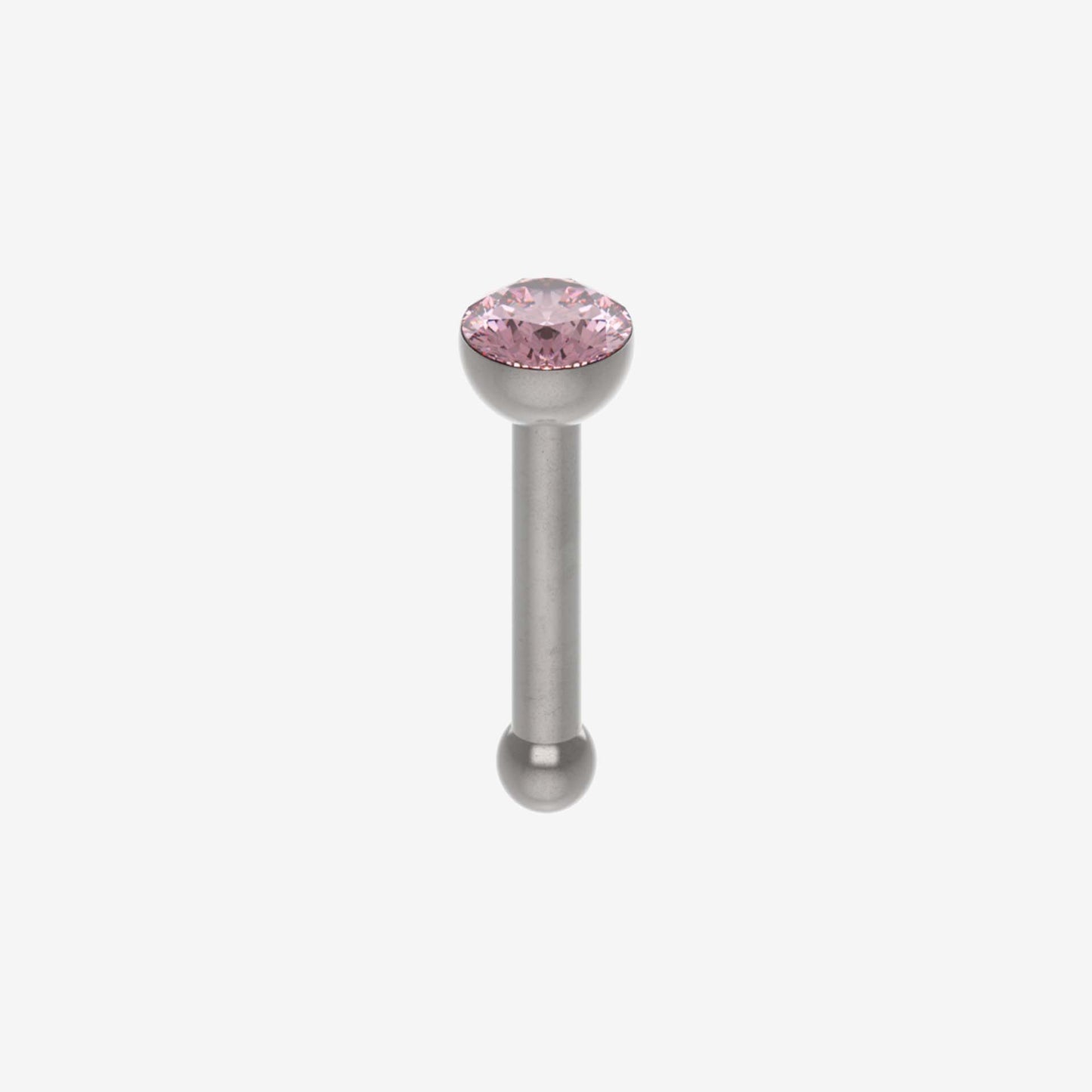 Piranha Nose Recto Surgical Steel 316L with Stone