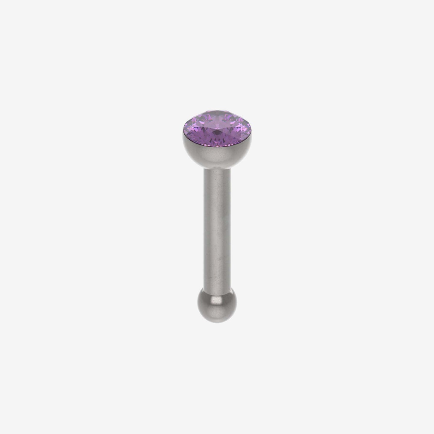 Piranha Nose Recto Surgical Steel 316L with Stone