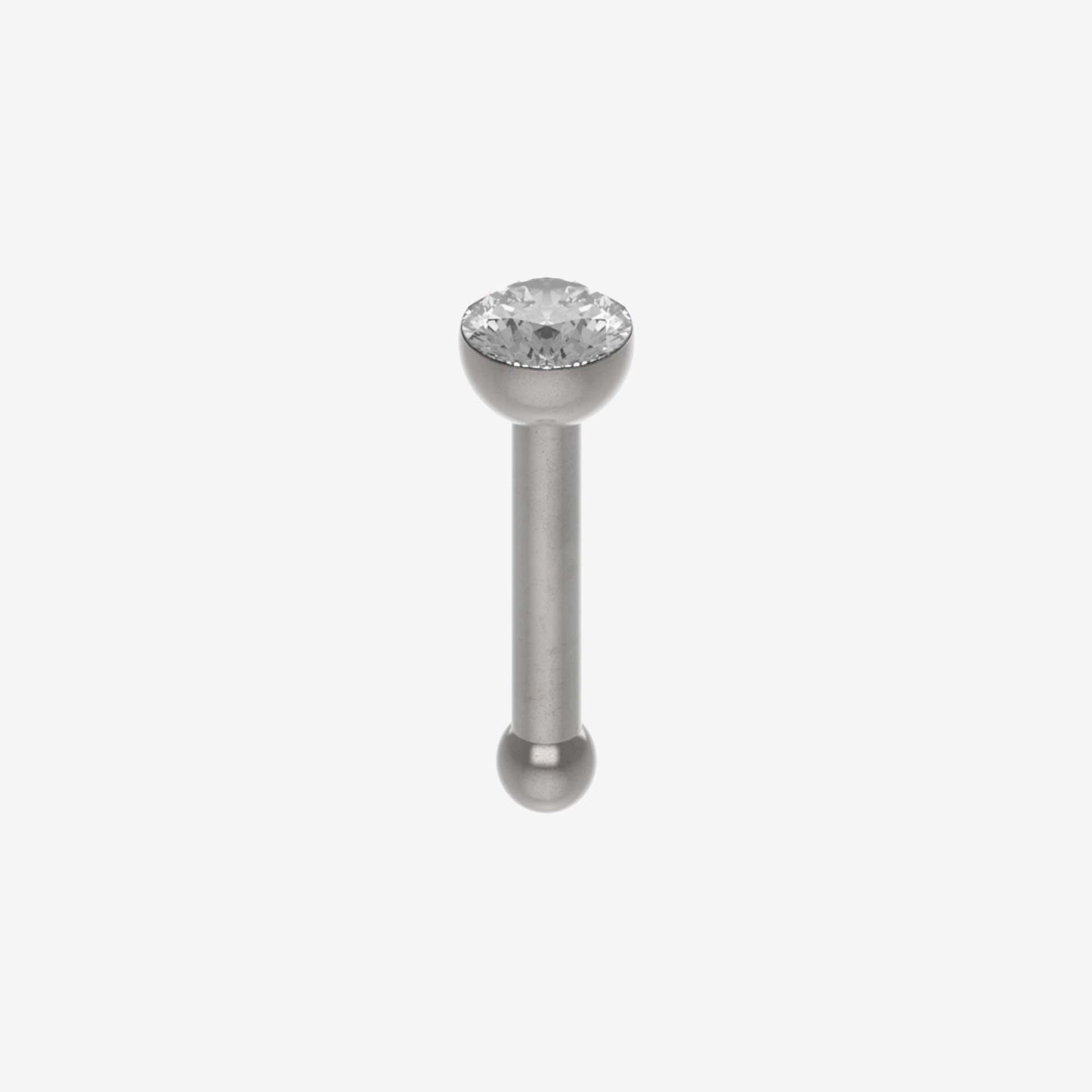 Piranha Nose Recto Surgical Steel 316L with Stone
