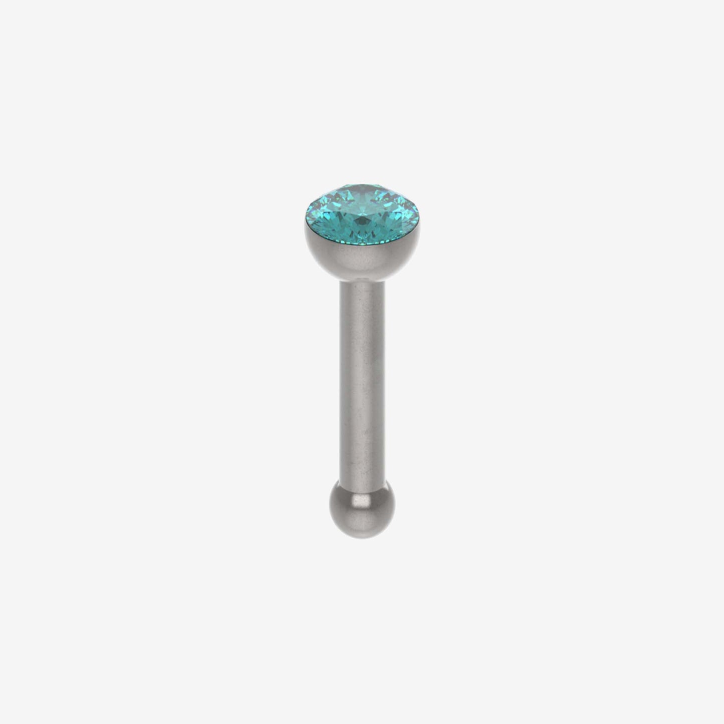 Piranha Nose Recto Surgical Steel 316L with Stone