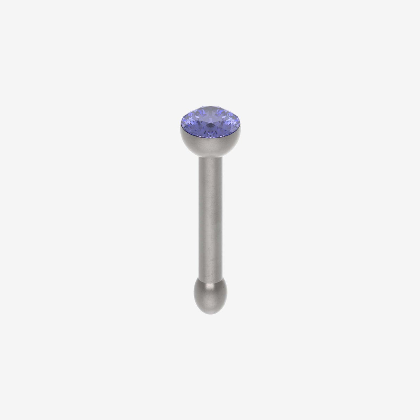 Piranha Nose Recto with Stone Titanium Polished
