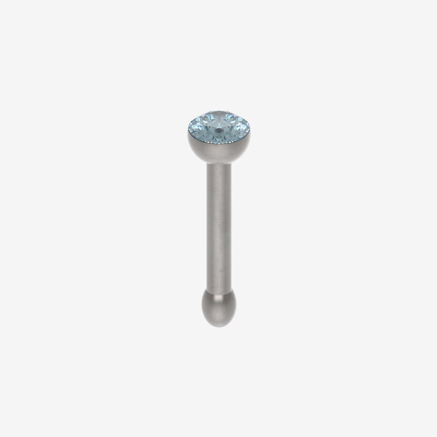 Piranha Nose Recto with Stone Titanium Polished