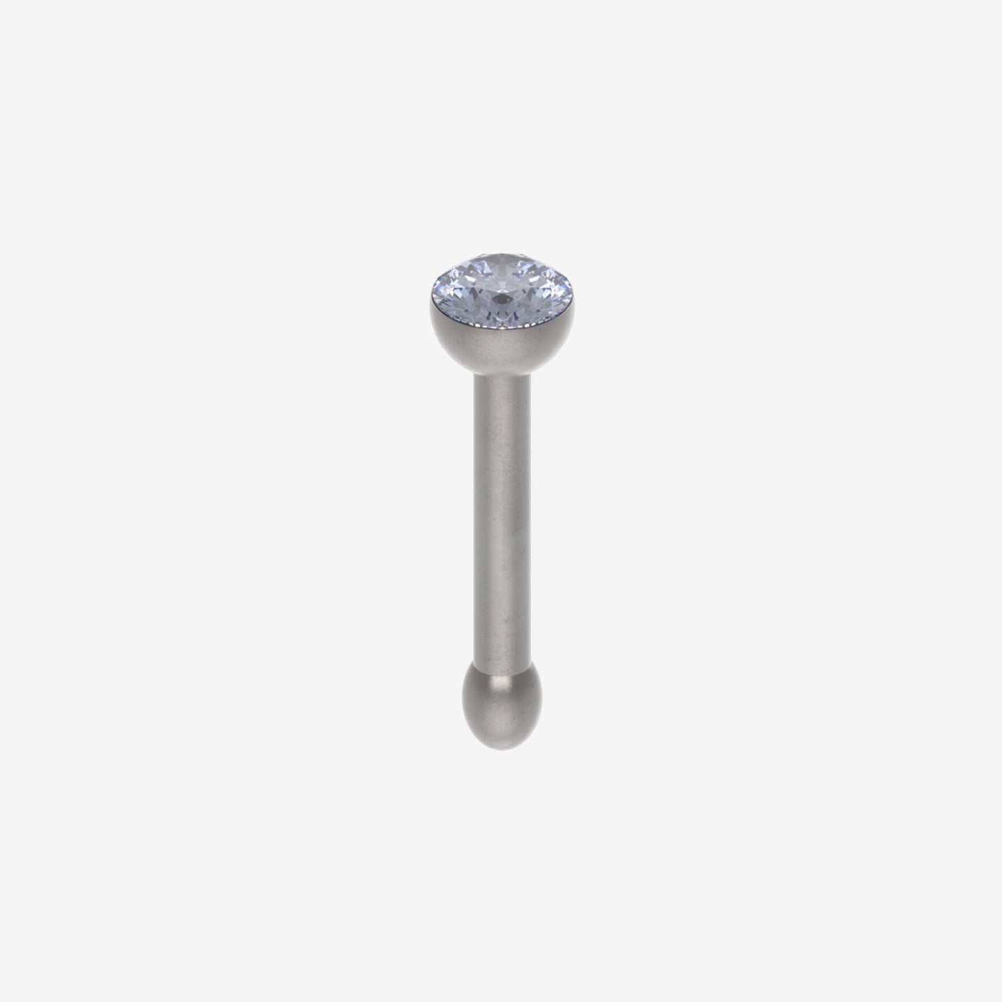 Piranha Nose Recto with Stone Titanium Polished