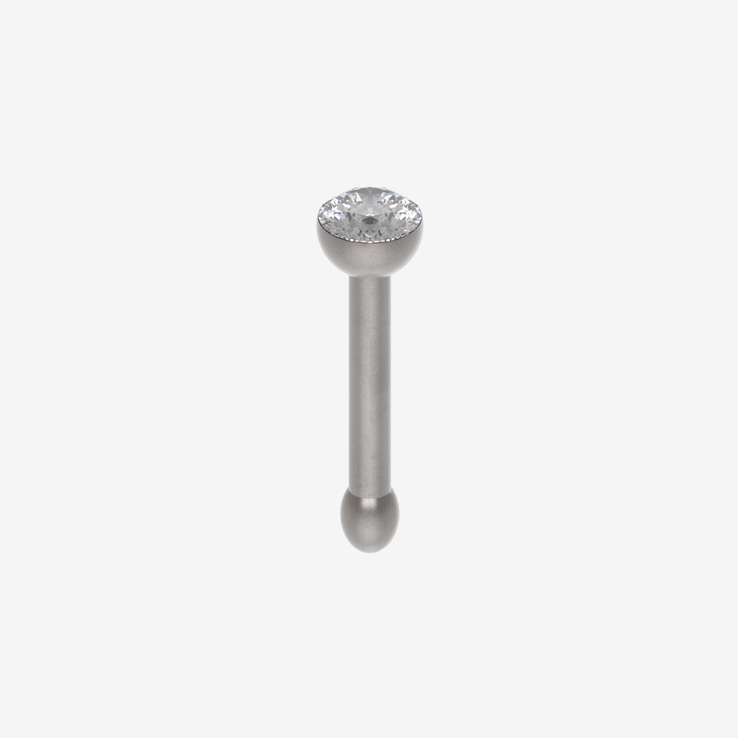 Piranha Nose Recto with Stone Titanium Polished