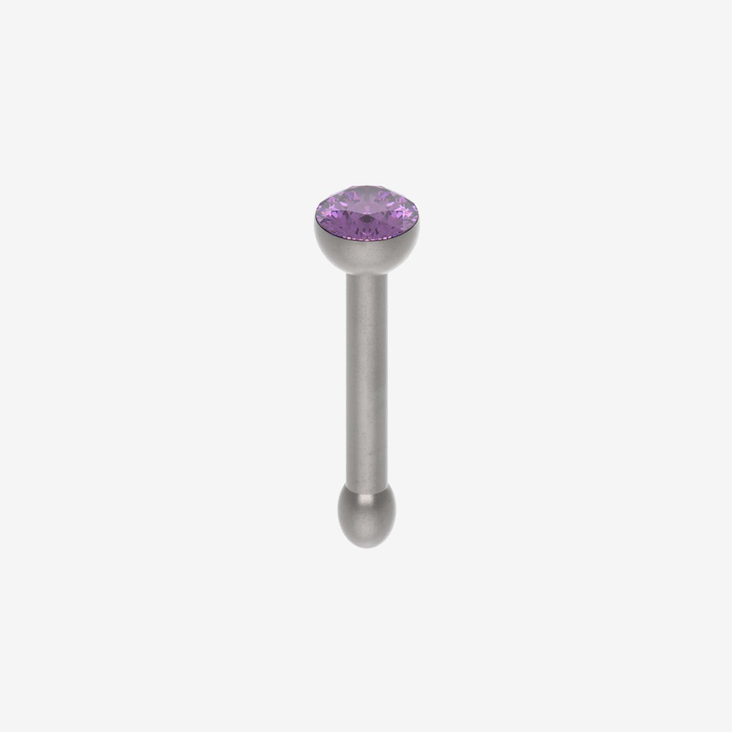 Piranha Nose Recto with Stone Titanium Polished