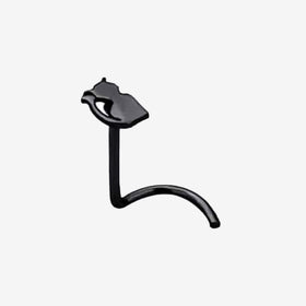 Piranha Nose Black Cat Surgical Steel 316L