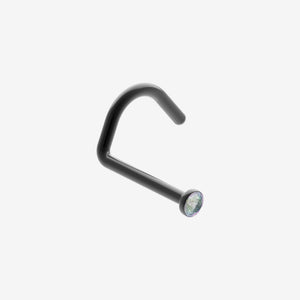 Piranha Nose Titanium Black with Stone
