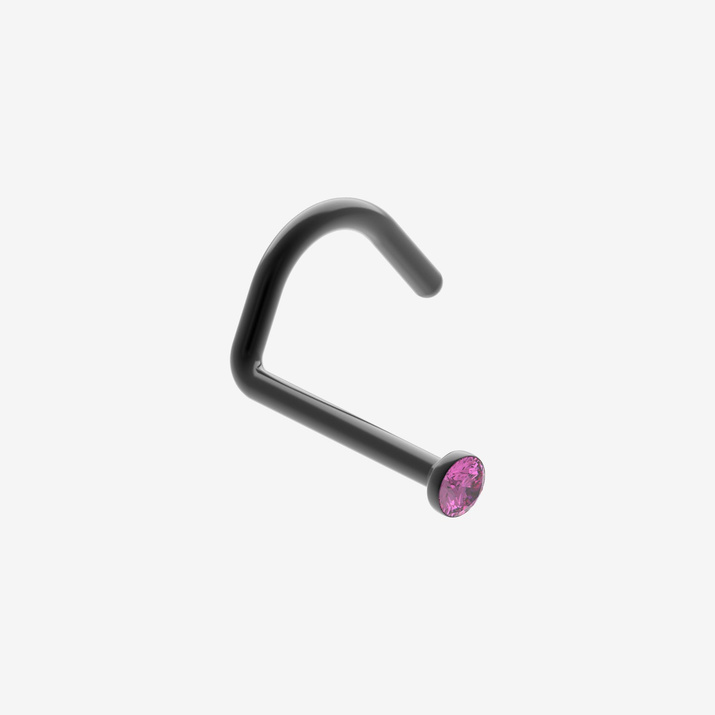 Piranha Nose Titanium Black with Stone