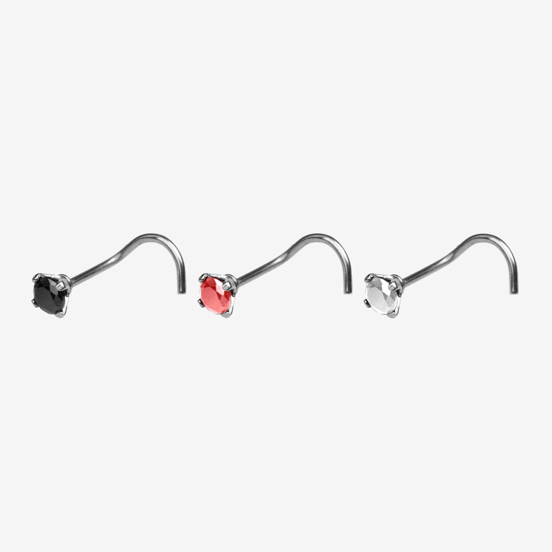 Piranha Nose Surgical Steel 316L with Stone Large - 2061-NOSE-ACPG