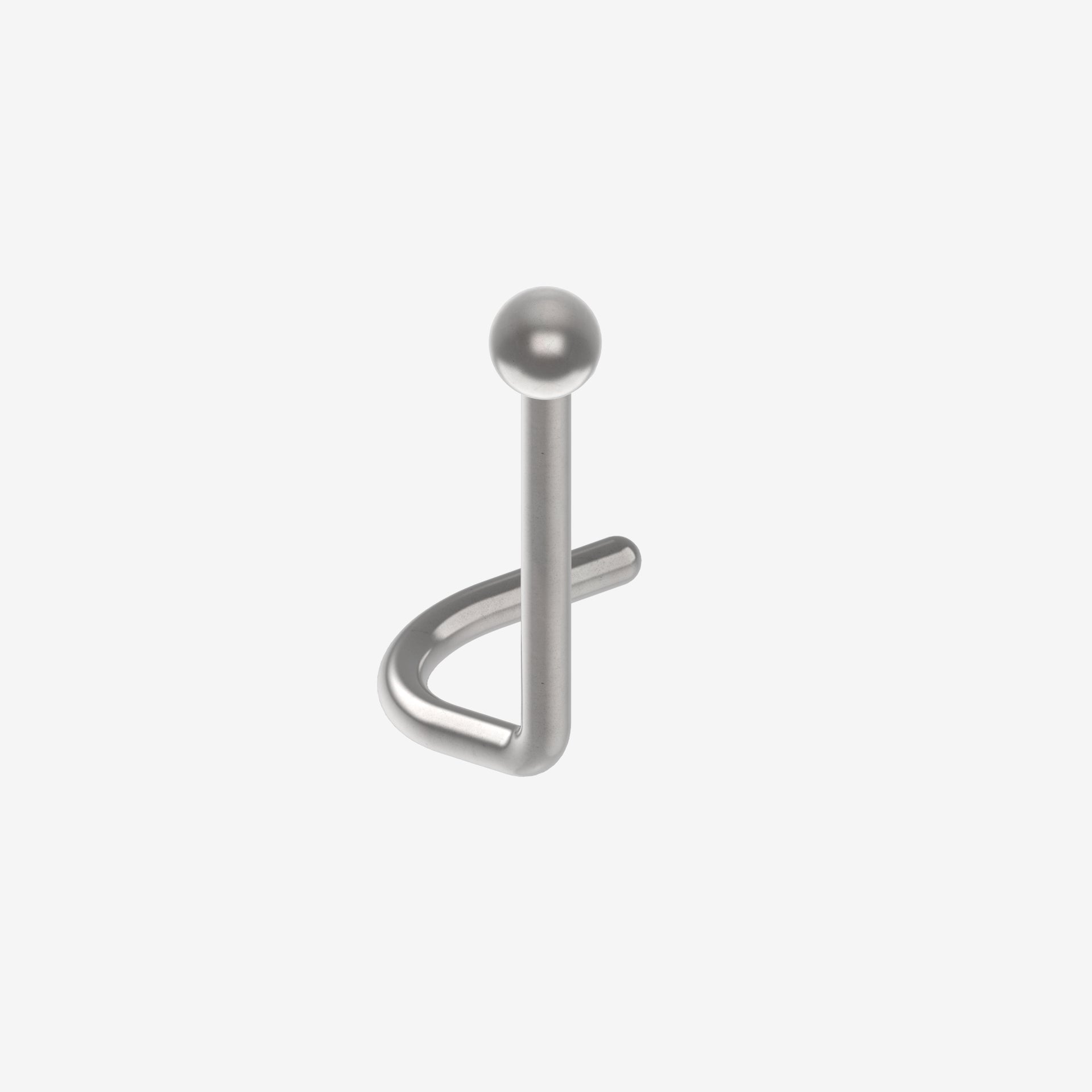 Nose Piranha Polished Titanium with Ball - 2061-NOSE-BOLT