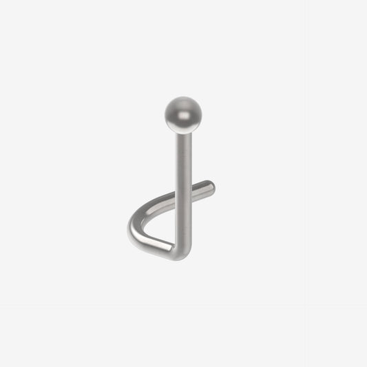 Nose Piranha Polished Titanium with Ball - 2061-NOSE-BOLT