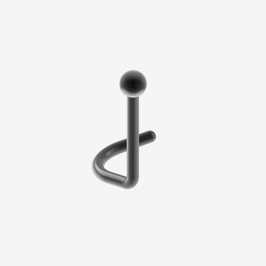 Piranha Nose Titanium Black with Ball - 2061-NOSE-BOLTN