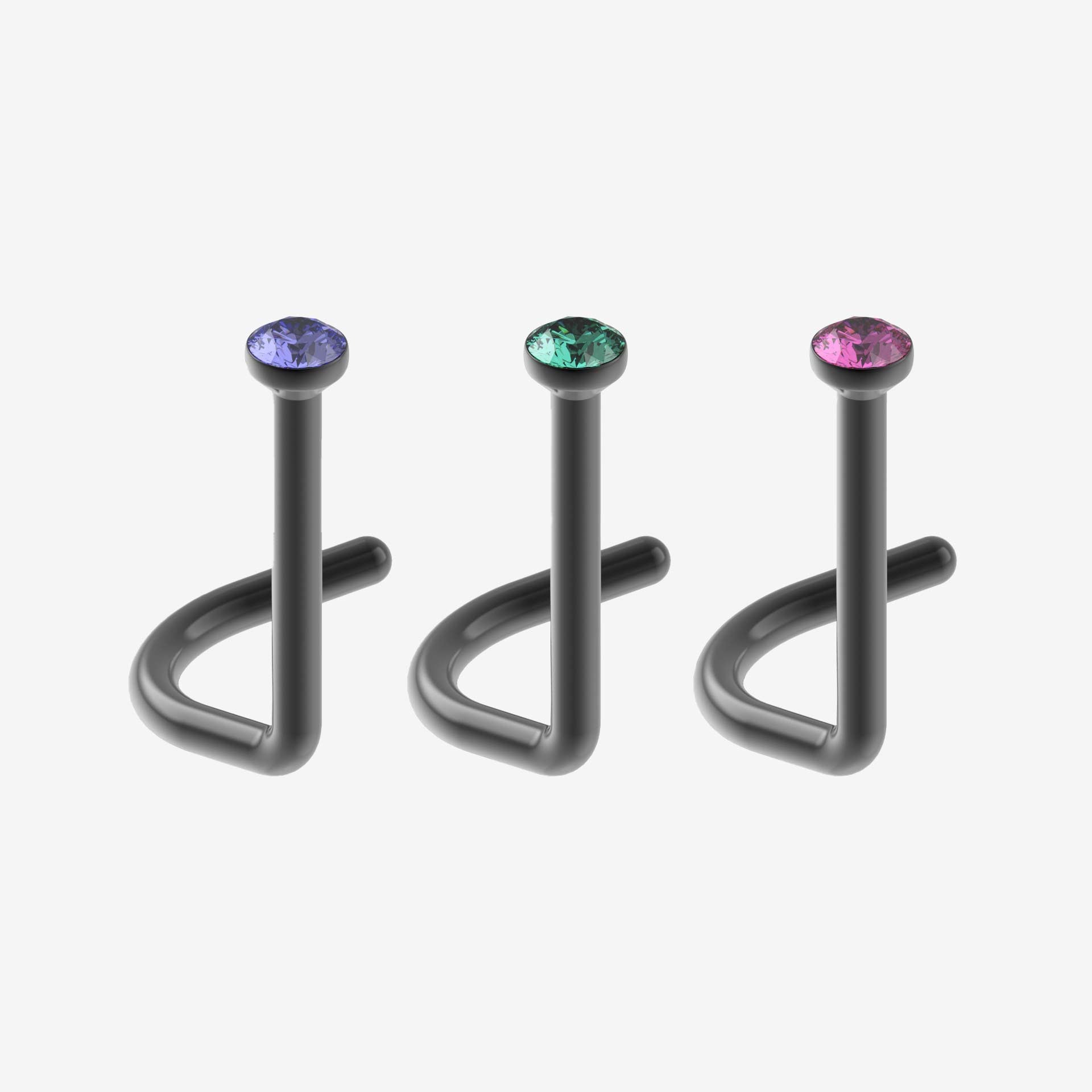 Piranha Nose Titanium Black with Stone - 2061-NOSE-TIPON