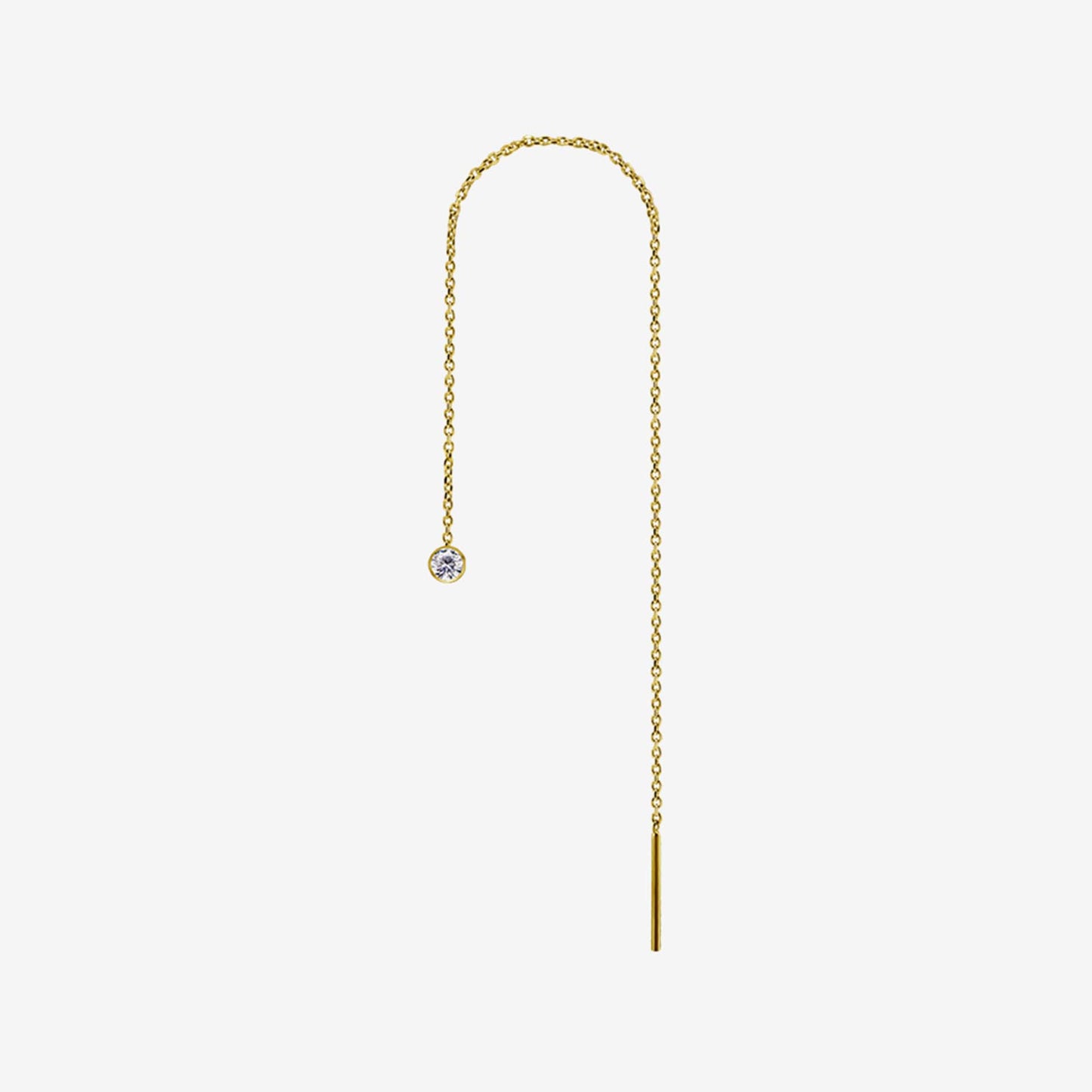 Piranha Chain Threader Round Stone Steel Zirconline