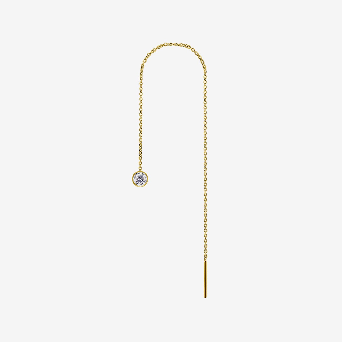 Piranha Chain Threader Round Stone Steel Zirconline