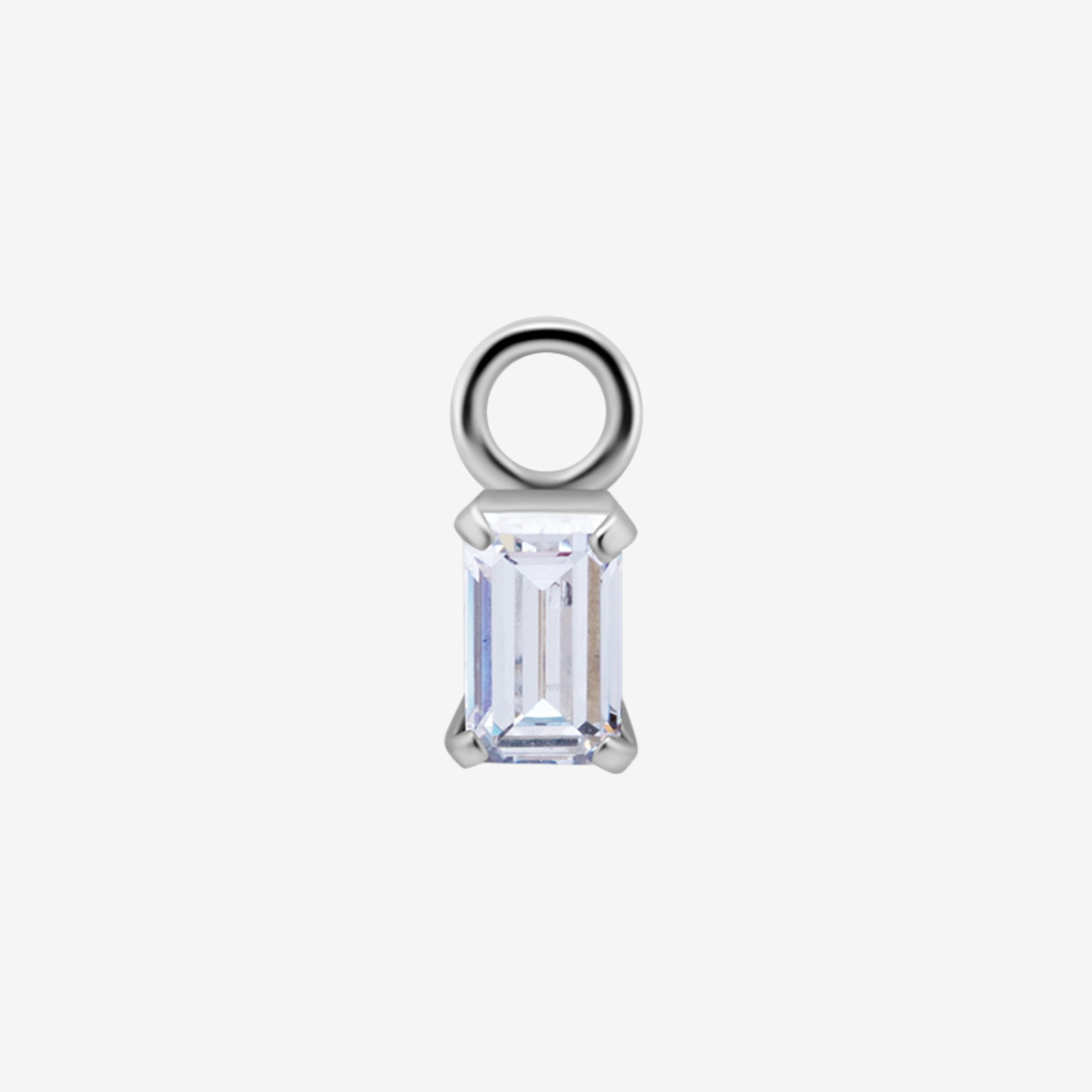 Piranha Ring Charm Big Square Crystal Steel Basicline
