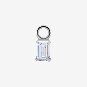 Piranha Ring Charm Big Square Crystal Steel Basicline