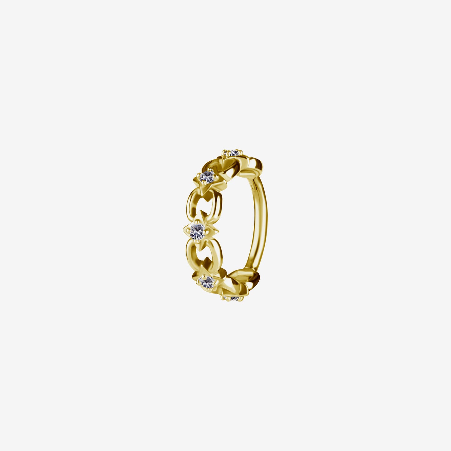 Piranha Hinged Chain Hoop Crystals Zirconline Cobalt Chromium